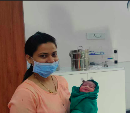 Newborn delivered at Shirole Maternity Hospital